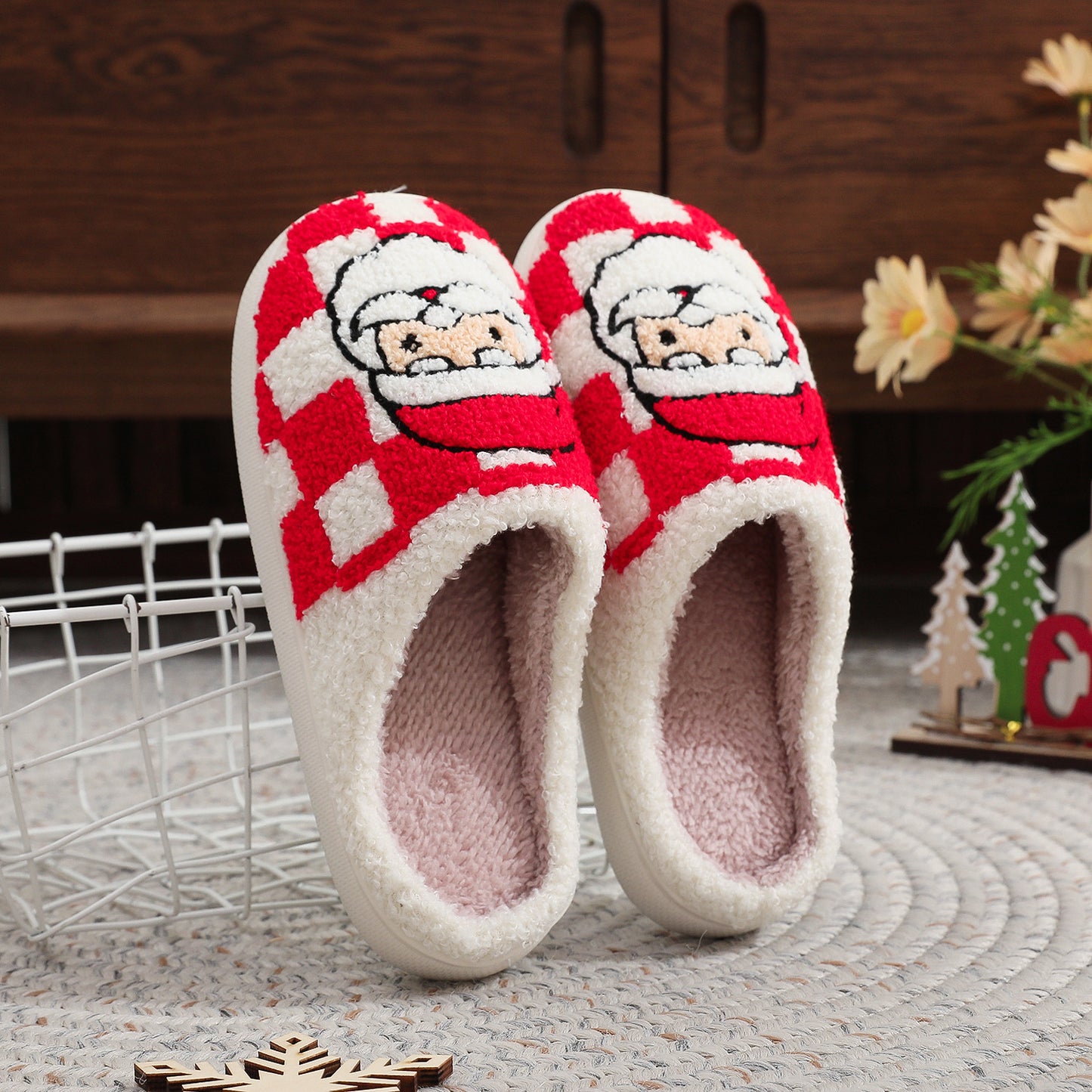 Fuzzy Festive Slipper