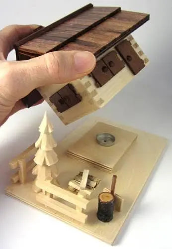 Incense Holder Winter Cabin